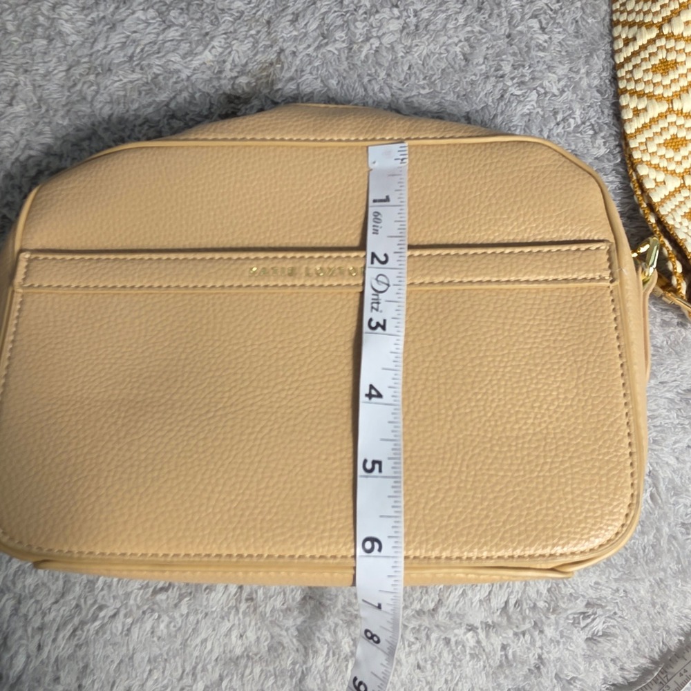 Katie Loxton Crossbody Bag Pebbled Vegan Leather Tribal Geometric Woven Strap - Picture 14 of 14